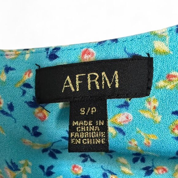 AFRM Soni Balloon Sleeve Crop Top Ditsy Floral Print Size Small - Picture 4 of 5